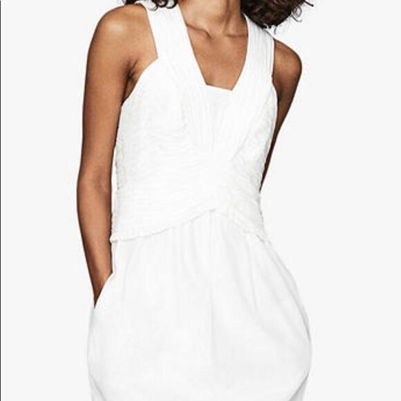 REISS Gwen Ruched Waist Mini Barbie Dress NWT Size 4 - Picture 5 of 16